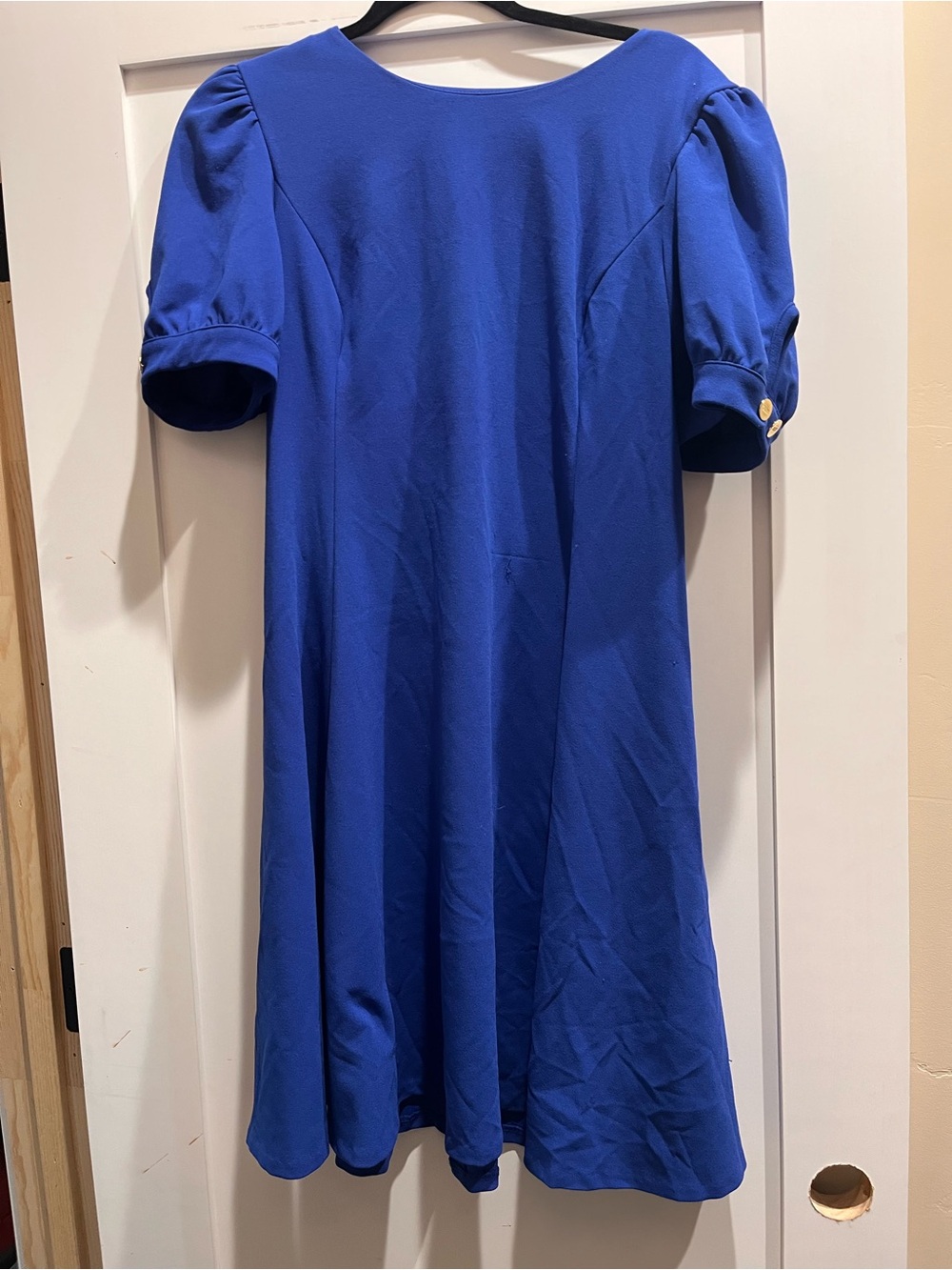 DKNY Girls Cobalt Blue Puff Sleeve A-Line Dress